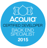 Acquia Certified Developer - Back End Specialist badge
