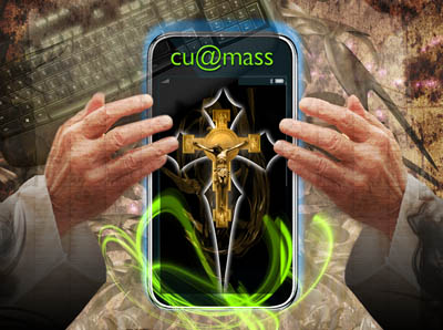 CUatMass - Faith and Technology Illustration by Lisa Johnston