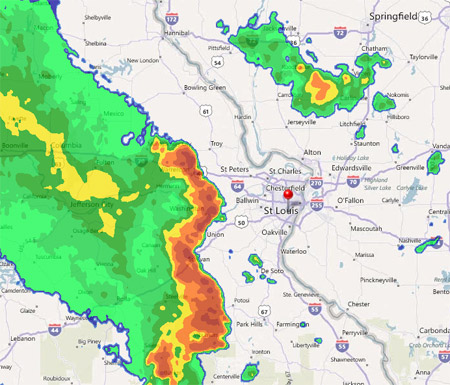 Storm Mimics Missouri State Border - Weather Radar wx