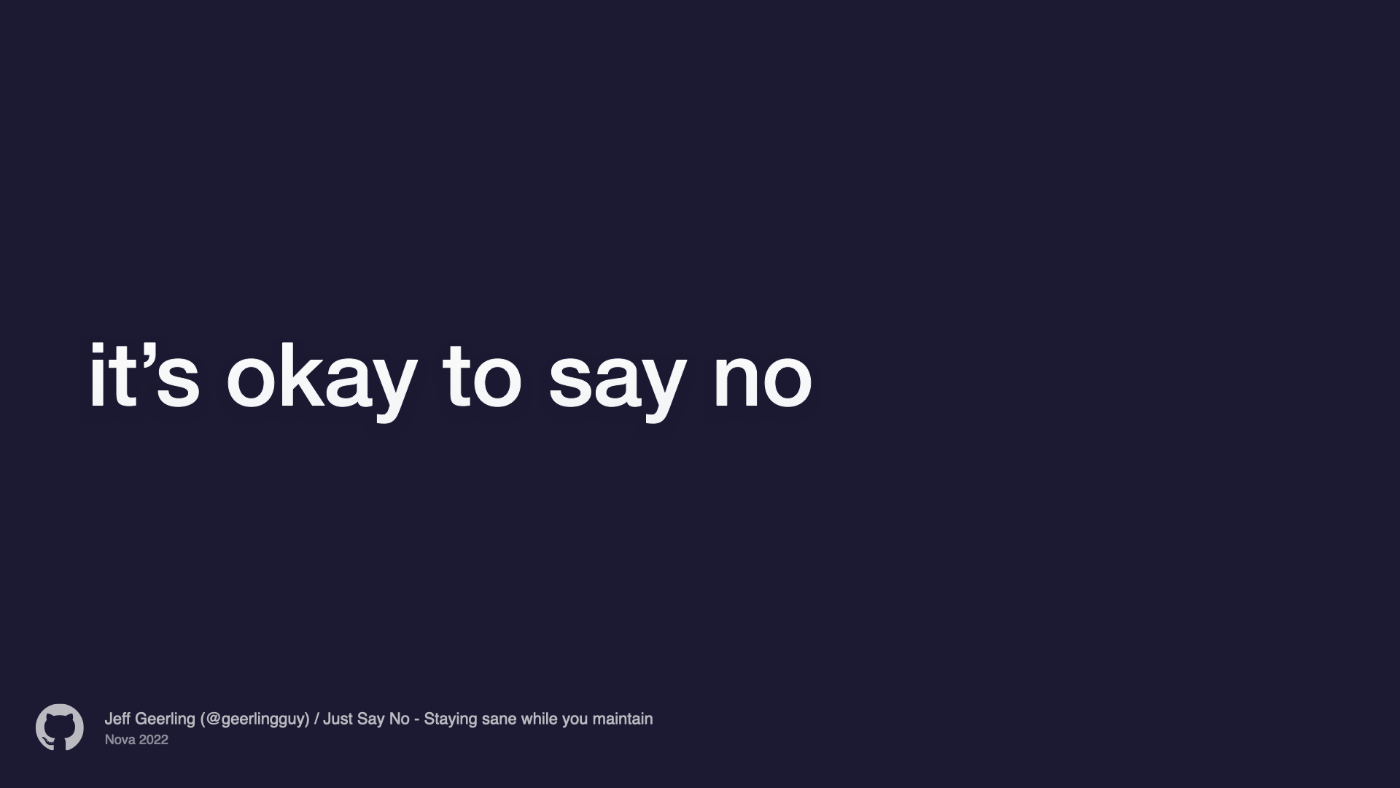 It's okay to say no