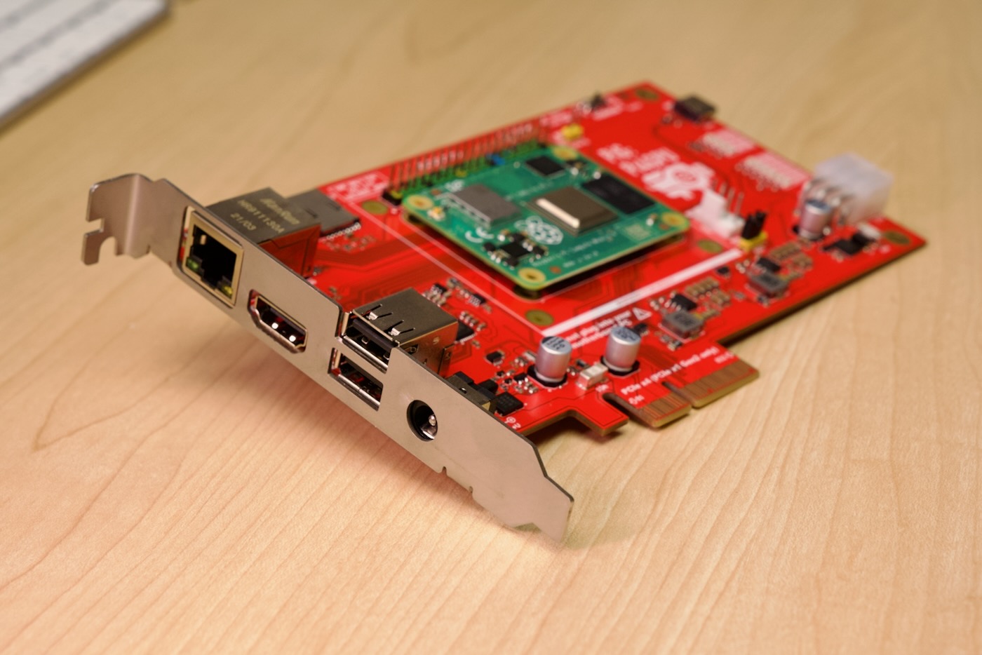 Port side of Pi4GPU PCI Express Raspberry Pi CM4 card