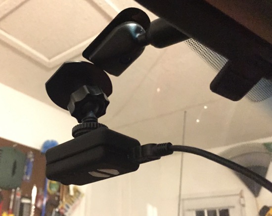 Mobius Action Cam installed - mounted on car windshield