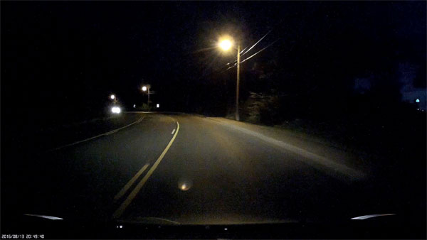 Night driving screenshot from Mobius Action Cam