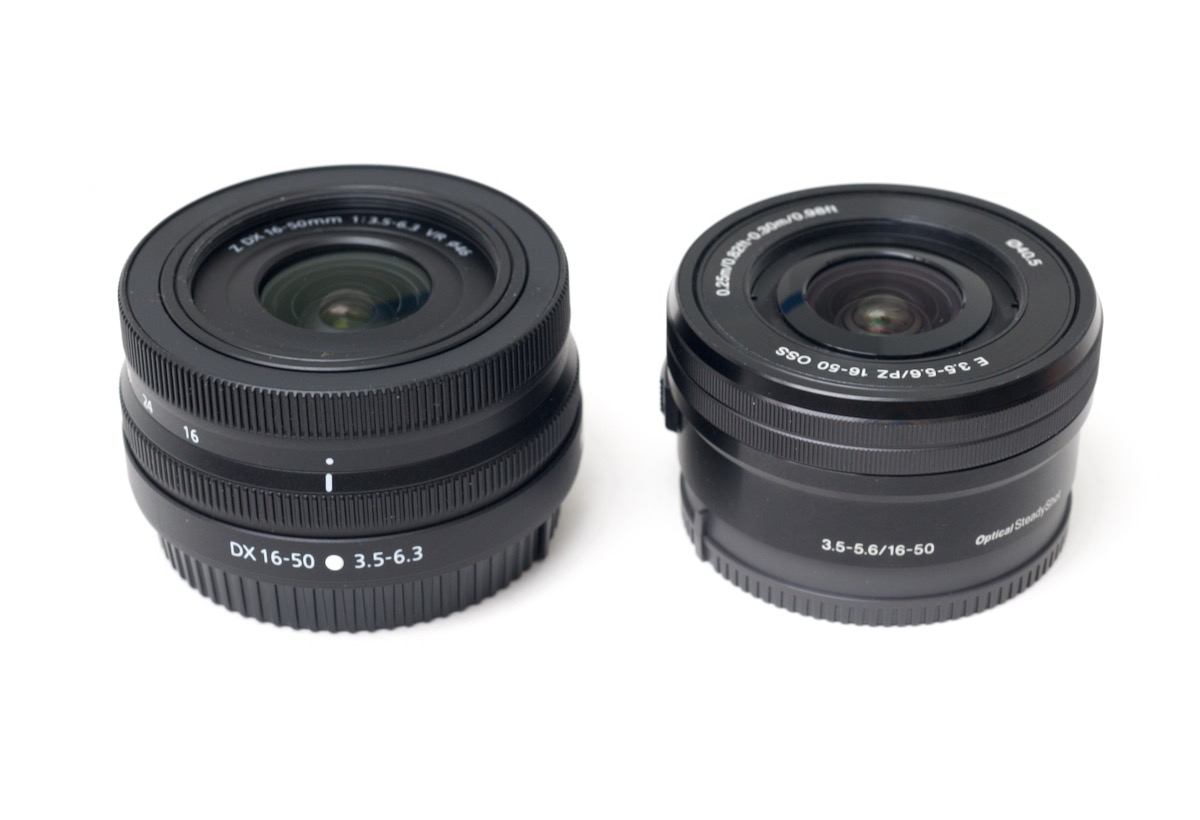 Nikon and Sony 16-50mm kit zoom lenses