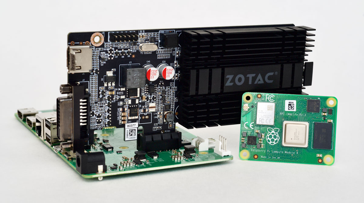 Raspberry Pi Compute Module 4 with Zotac Nvidia GeForce GT 710 GPU