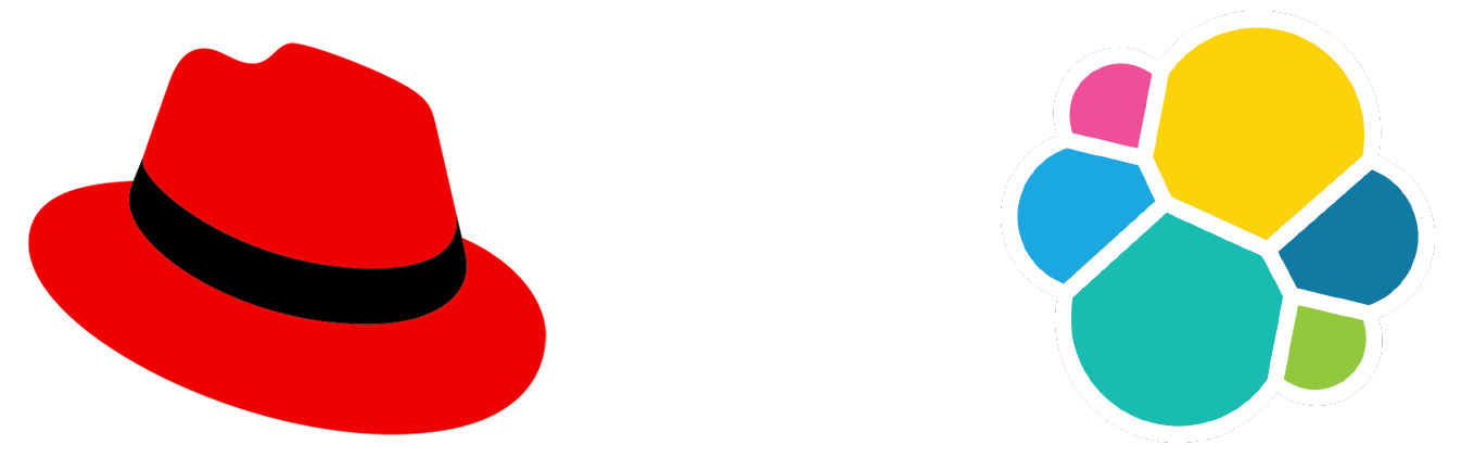 Red Hat and Elastic logos