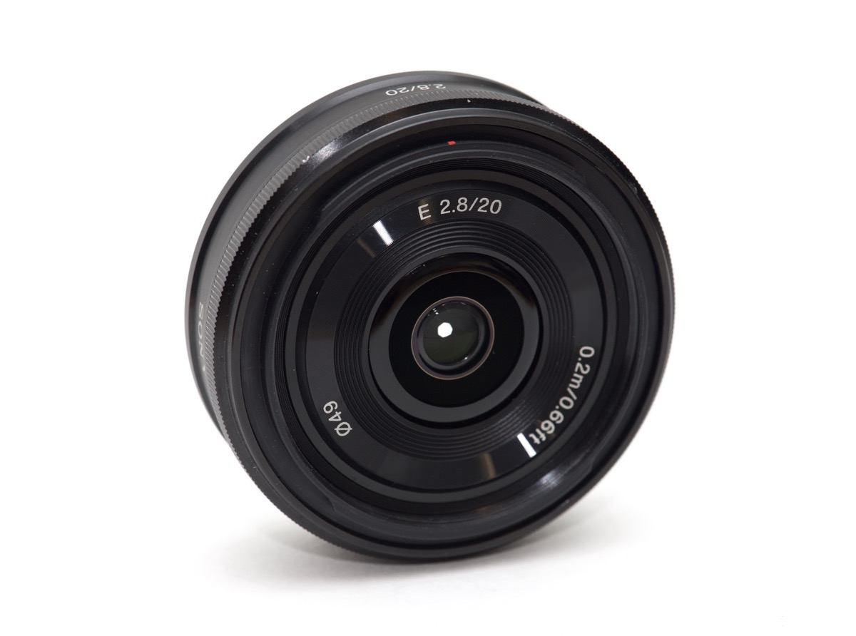Sony 20mm f/2.8 pancake lens - front