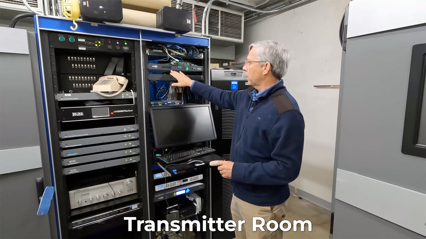 Transmitter room audio IP rack