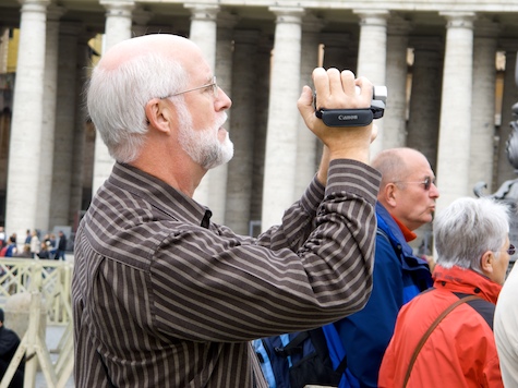 Guy Recording Video in Vatican City