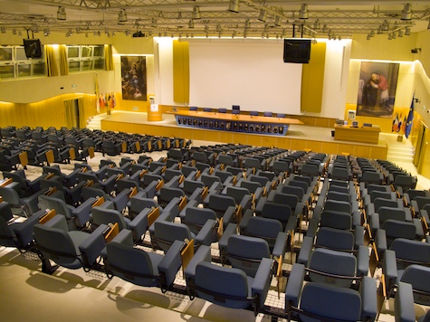 Interior of the aula magna Auditorium at the Salesianum