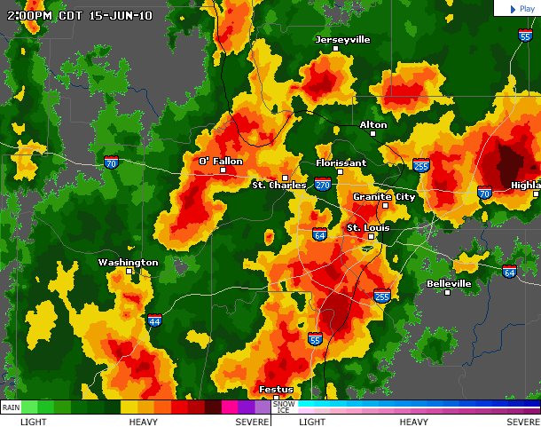 Color weather radar St. Louis