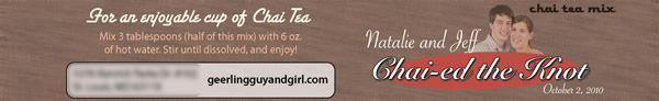 Chai-ed the Knot - Chai Tea Latt\u00e9 Baby Bottle Labels