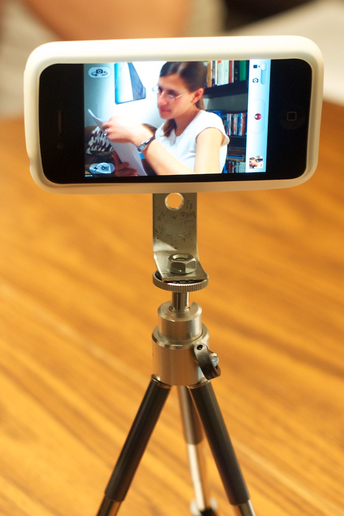 iPhone 4 in DIY Tripod Case/Adapter