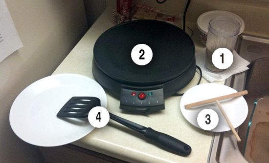 How to make a Crepe - Crepe skillet, crepe spreader, crepe batter, etc.