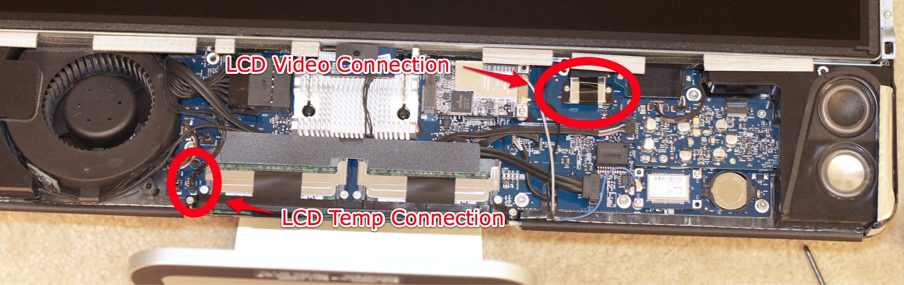 iMac LCD Display Connections - to Disconnect