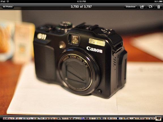 Canon G11 in Editor