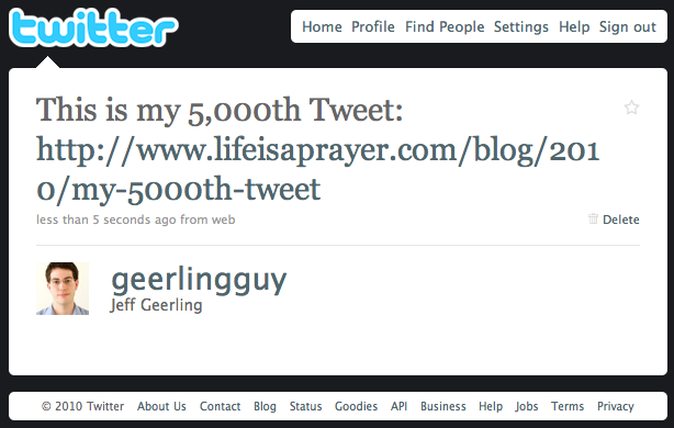 5000th tweet by geerlingguy