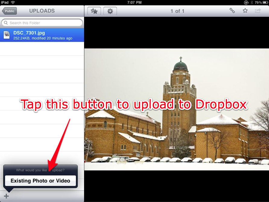Tap the Choose Existing Photo or Video button.