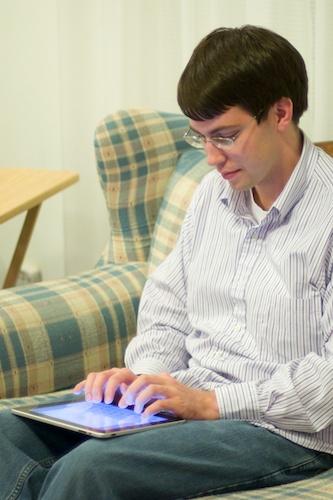 Jeff Typing on iPad