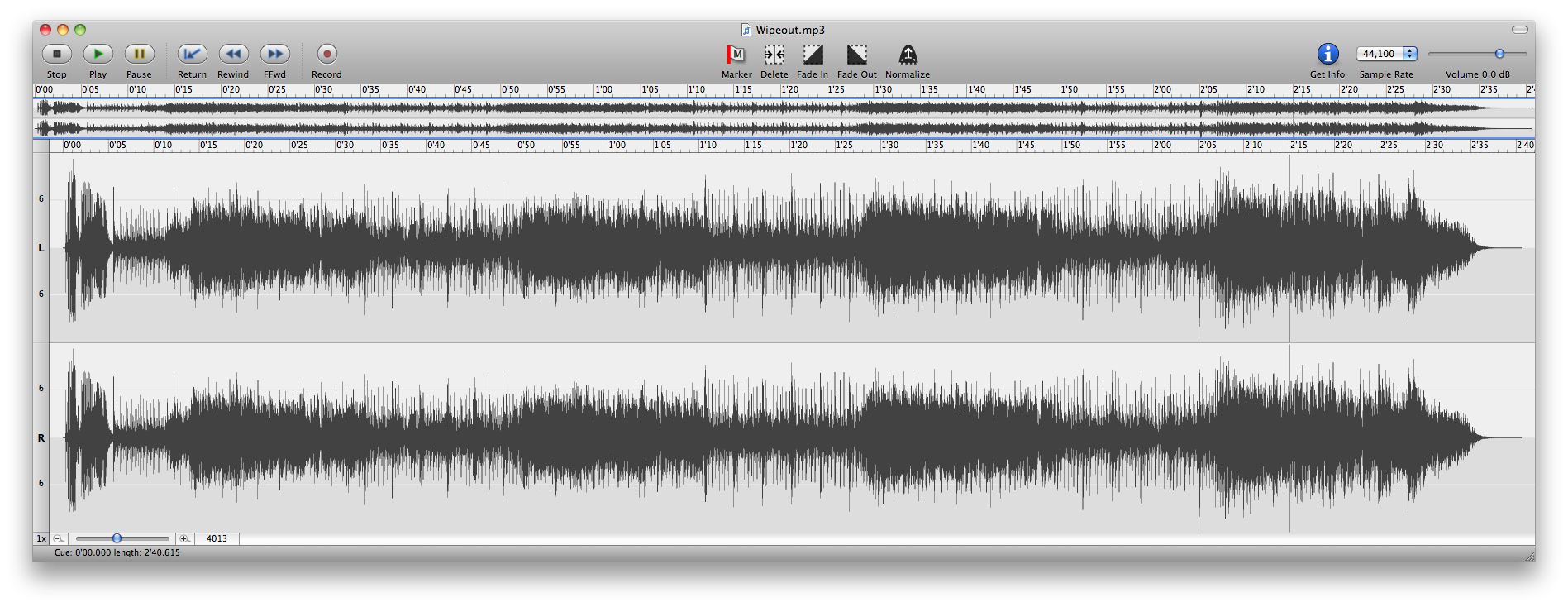 Wipeout Sound File Waveform