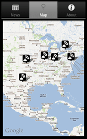 Android News Map Screen CNL Mobile App