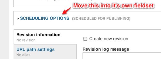 Scheduling options from Scheduler module