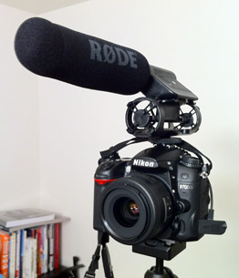 Rode VideoMic Shotgun microphone on Nikon D7000