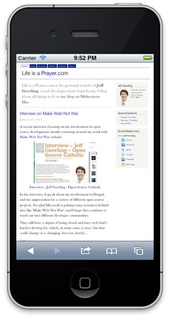 Life is a Prayer.com - Responsive Design (Before)