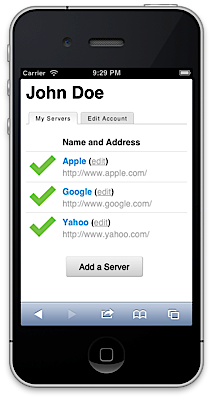 Responsive design on Server Check.in website.