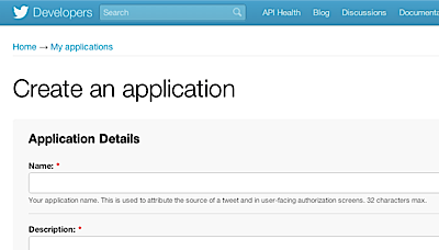 Twitter - Create Application
