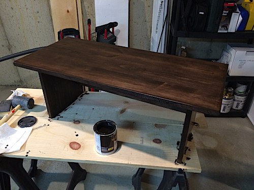 Two coats of stain