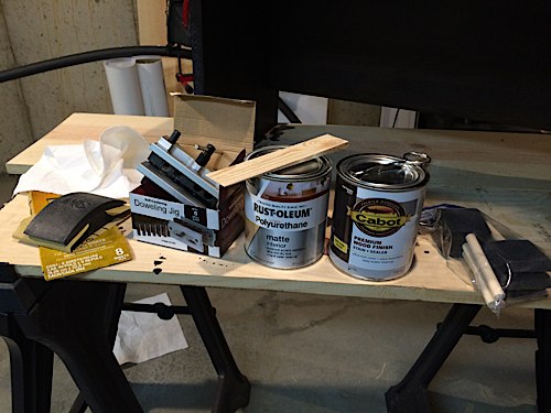 Materials used in standing desk project