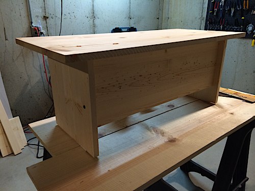 Desk assembled - back view