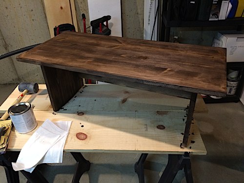 First coat of stain