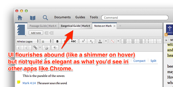 UI Flourishes and WYSIWYG in Logos Verbum