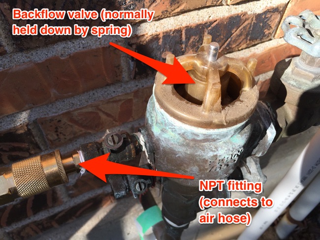 Febco 765-1 backflow preventer insides for draining irrigation