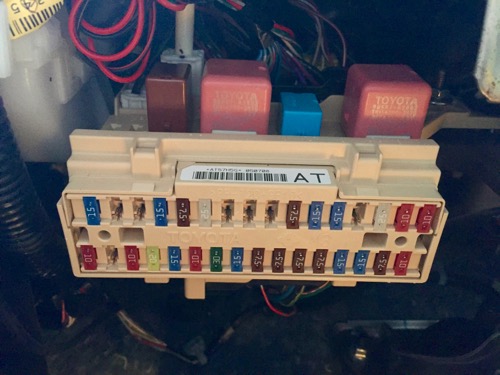 Dashcam direct wiring - fuse box interior in 2008 Toyota Sienna minivan