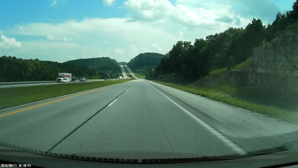 Wide Angle shot of Mobius Action Cam dashboard camera footage