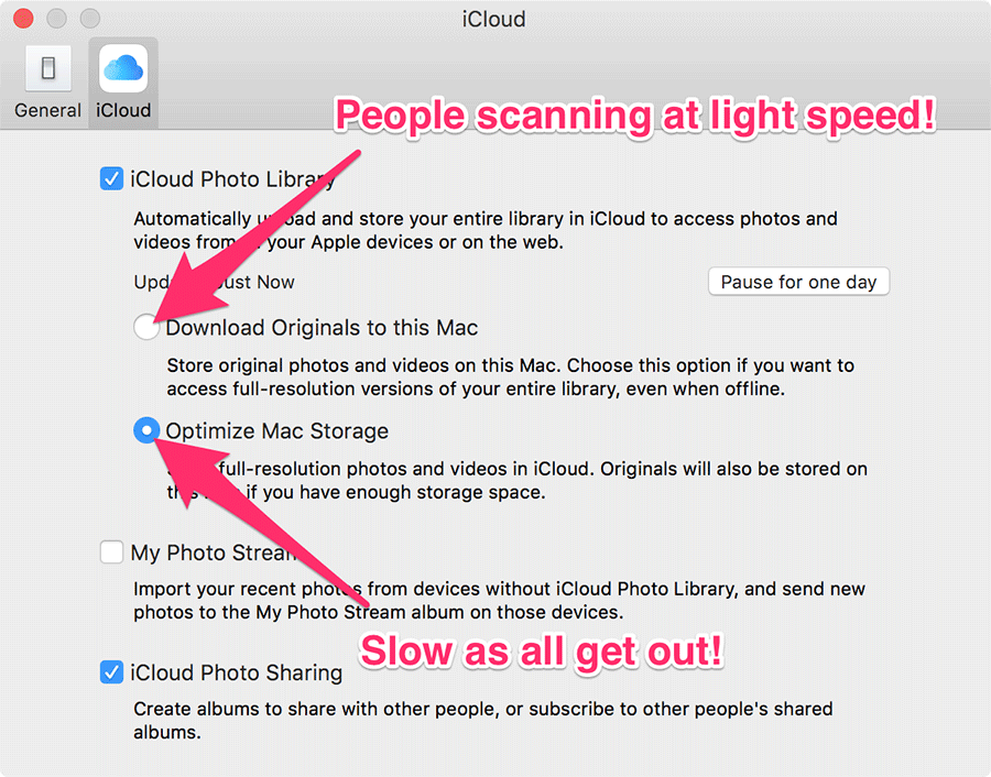macOS Sierra Photos - Set to download all originals for faster people scanning