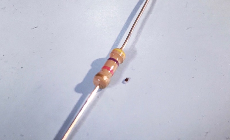 Resistors - through hole and tiny SMD surface mount
