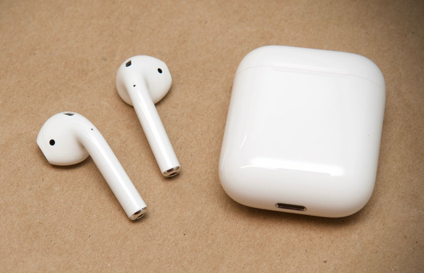 AirPods on Brown Paper