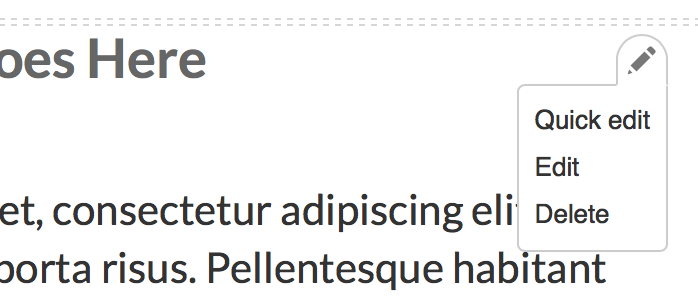Quick edit contextual link in Drupal 8