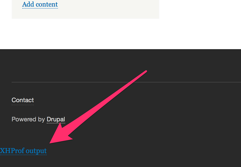 XHProf Profile link from Drupal module