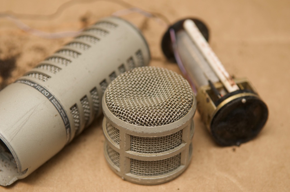 Electro-Voice RE20 head of mic dented mesh