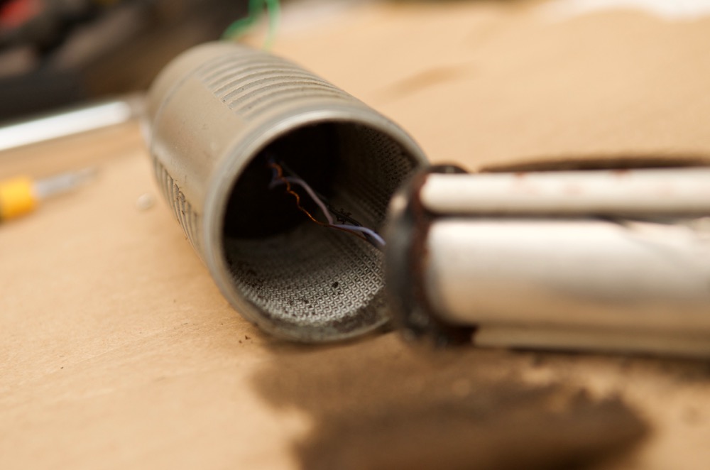 Electro-Voice RE20 mic capsule empty with wires inside