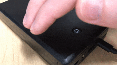 AUKEY charger - hold hand over button to see light