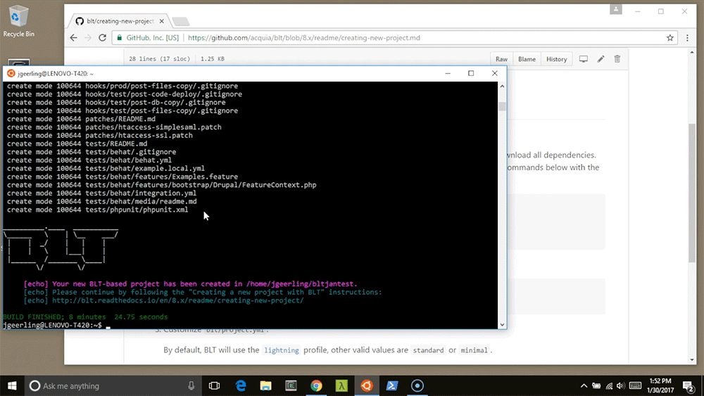 BLT - Setup complete on Windows 10