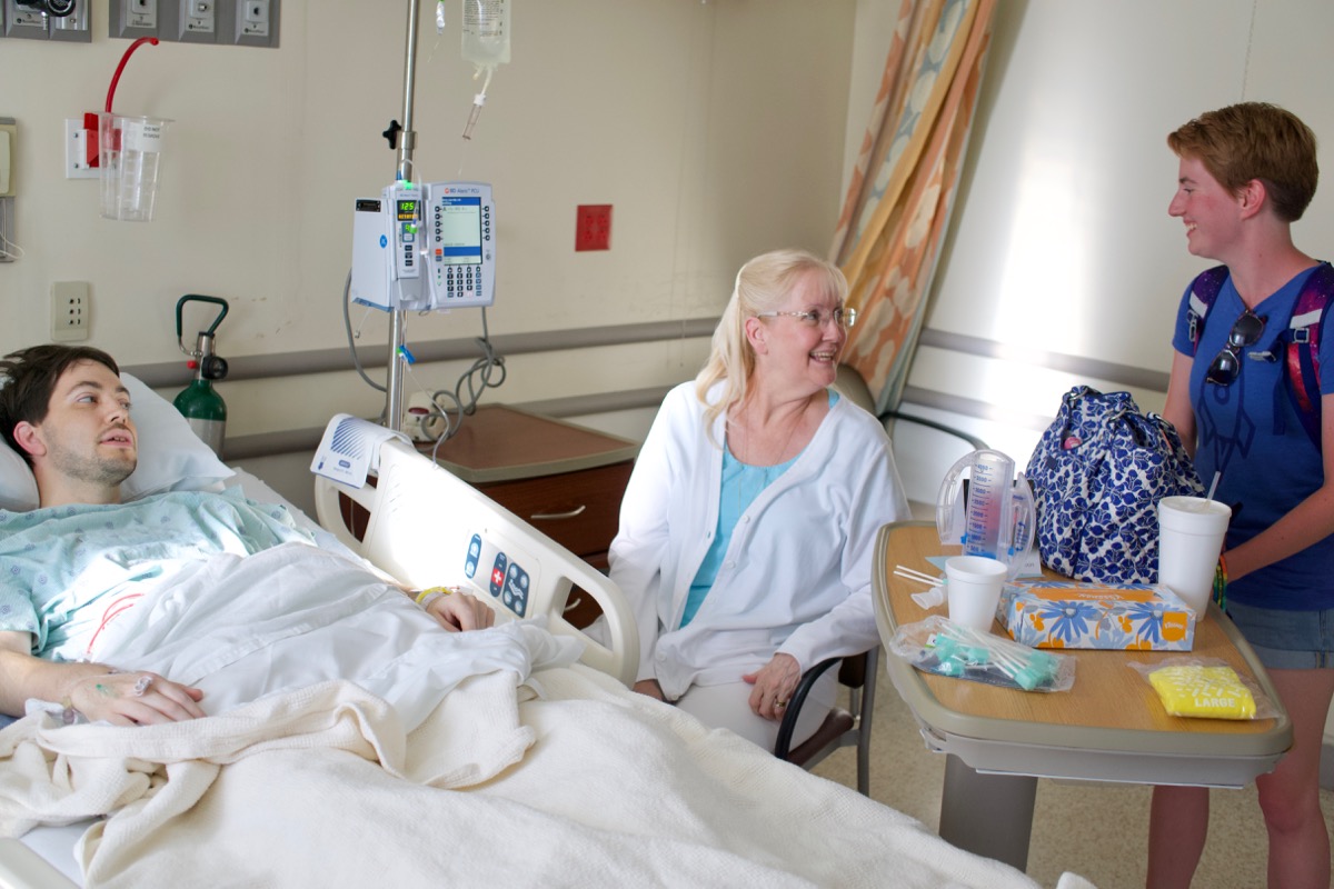 Jeff Mom and Katie in hospital after surgery