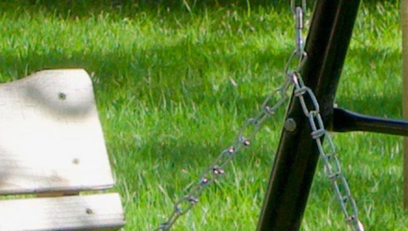 Swing in backyard - 100% crop at f/8.0