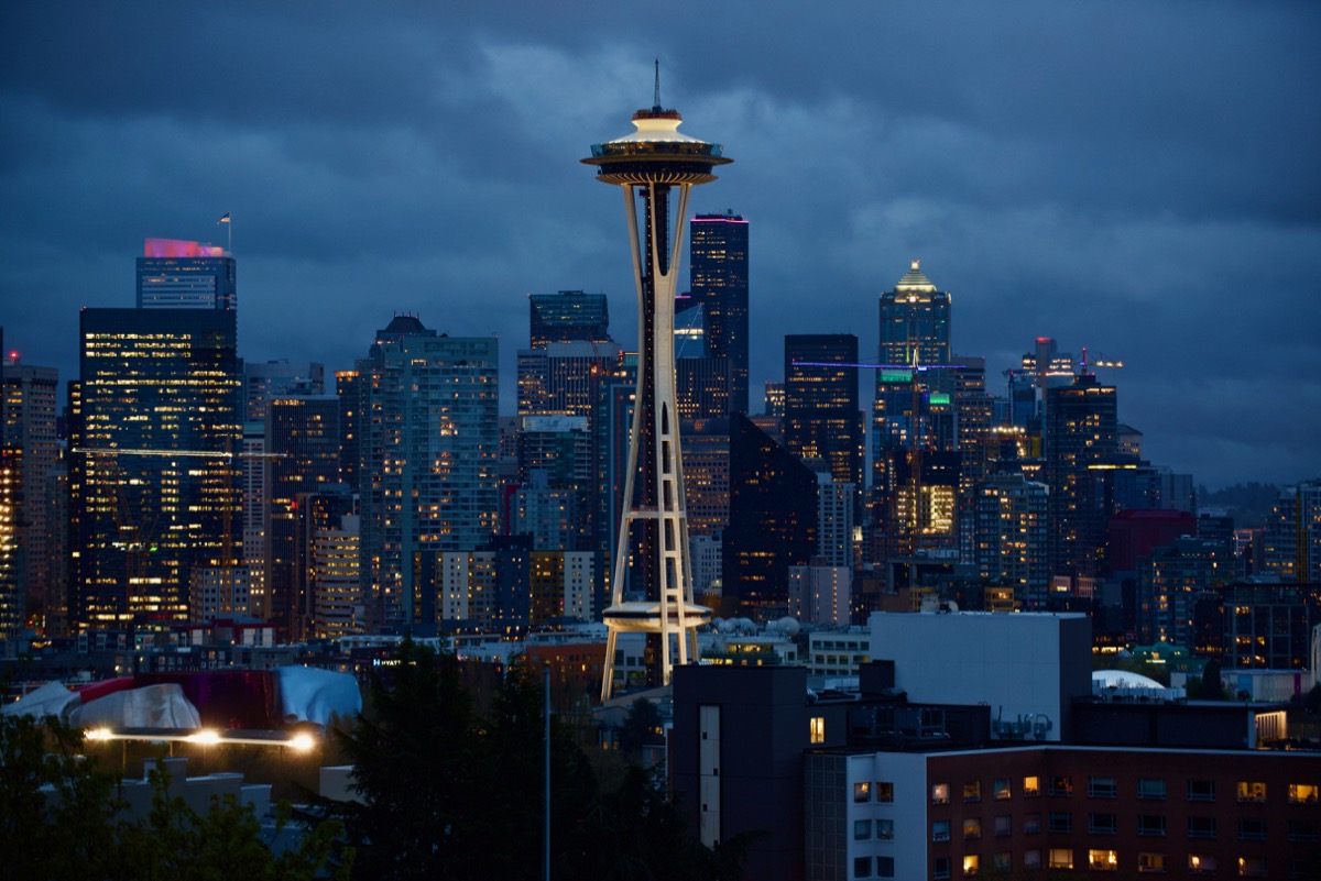 Seattle WA skyline with space needle, taken at Kerry Park